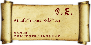 Vitárius Róza névjegykártya